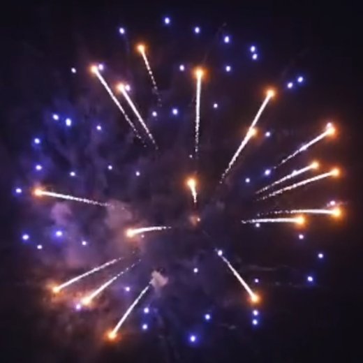 Gold Wave + Blue Stars 3&quote;