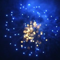 Blue Peony with Golden Crackling Flowers 3&quote;